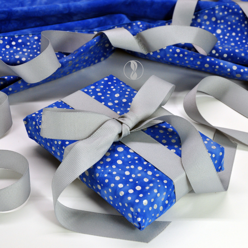 Sparkle Blue Fabric Gift Wrapping
