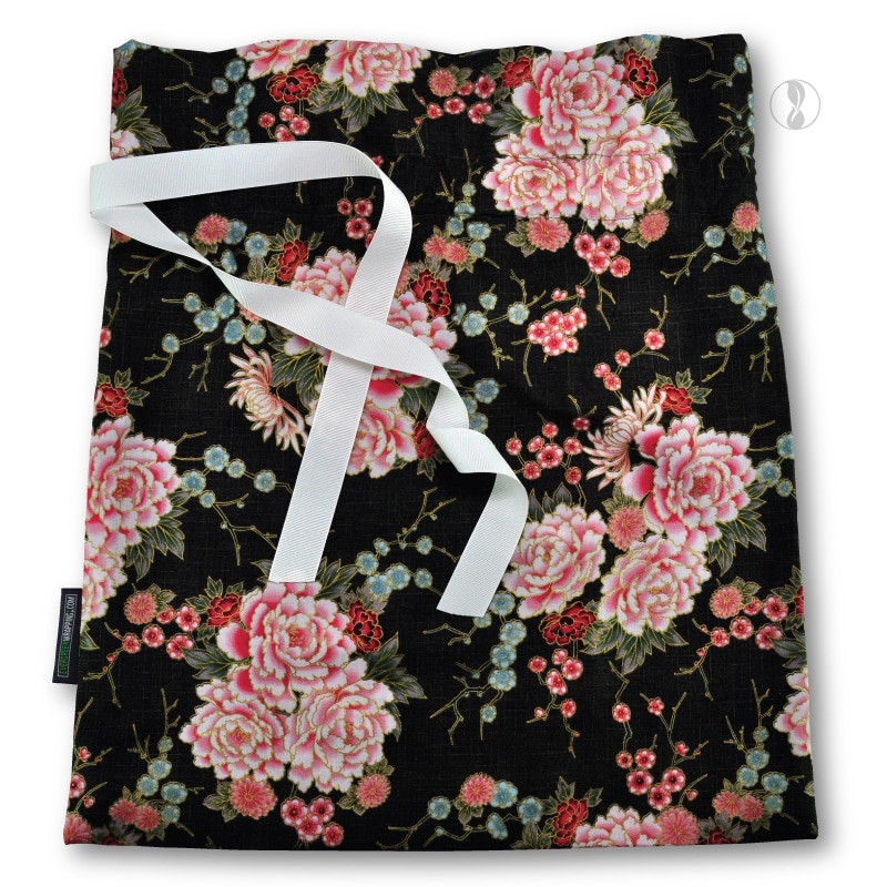 Summer Pink Roses Fabric Gift Bag